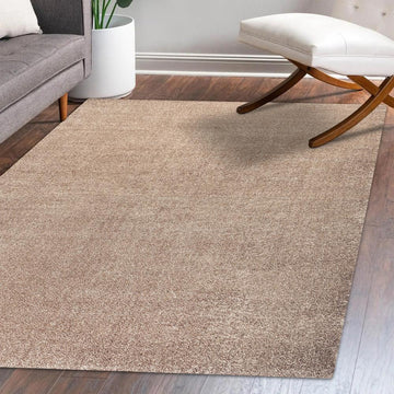 Haze Solid Low-pile Area Rug Beige